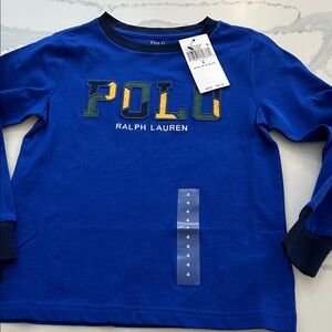 NWT Boys Polo by Ralph Lauren Kids Royal Blue Long Sleeve Tee